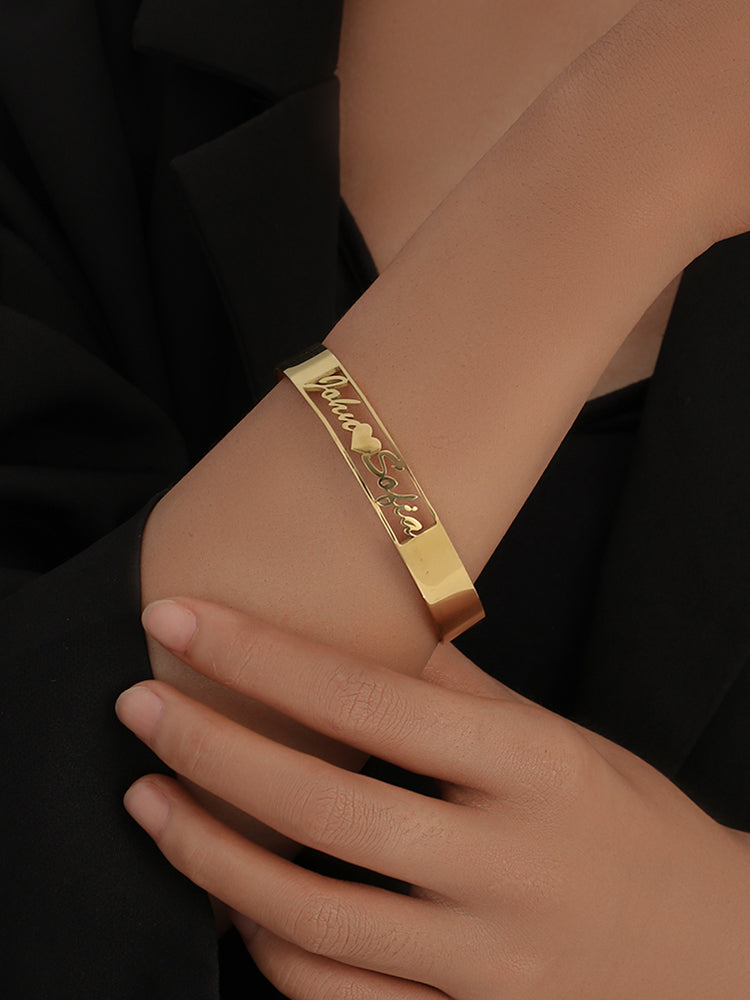 16K Gold Your Name Bar Bracelet - Personalized gift Gold Plated bar Delicate Hand Stamp Best bridesmaid Wedding Graduation Gift