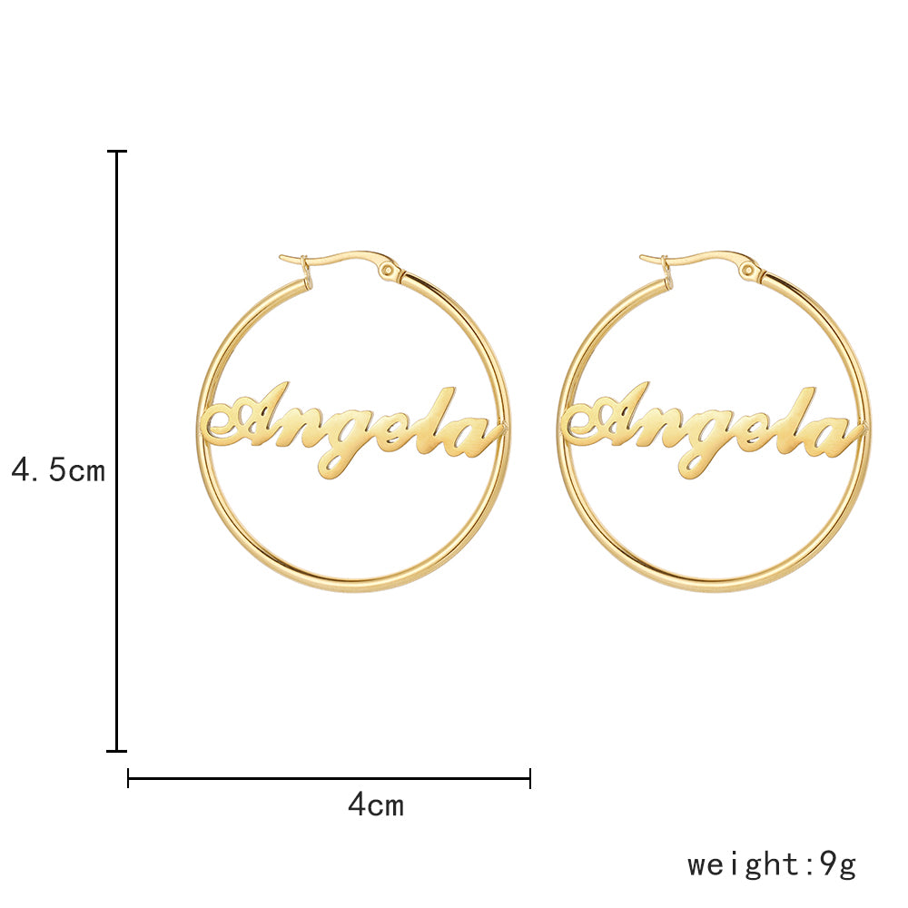 Personalized Gold Name Hoops Earrings for Women Unique Gifts for Her Birthday Mother's Day Thanksgiving Day Christmas 14K Gold Plated Name Jewelry Gifts for Teen Girls