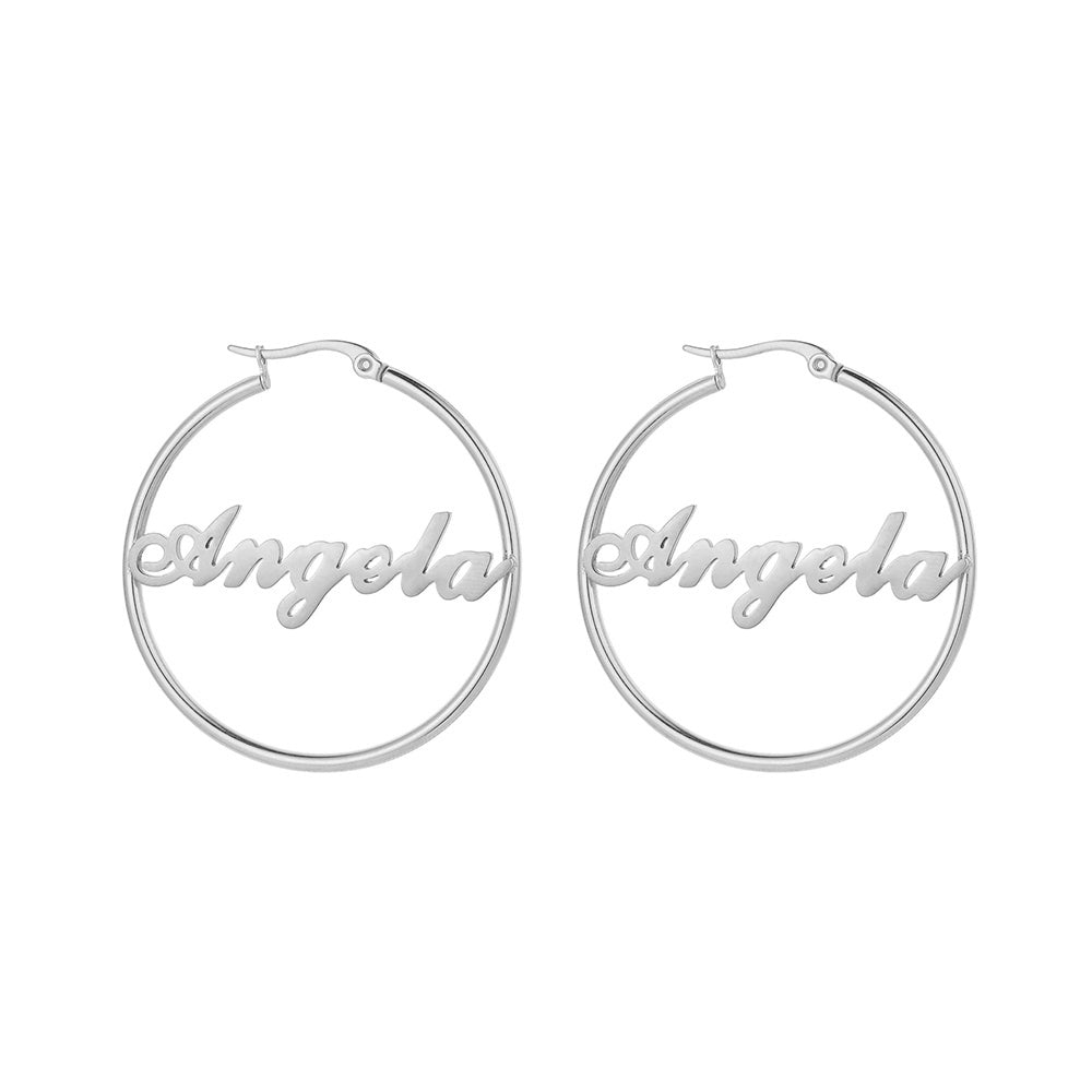 Personalized Gold Name Hoops Earrings for Women Unique Gifts for Her Birthday Mother's Day Thanksgiving Day Christmas 14K Gold Plated Name Jewelry Gifts for Teen Girls